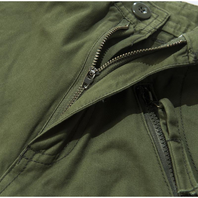 Men's Solid Cotton Multi-pocket Straight Cargo Pants 07847869Z
