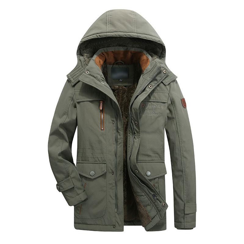 Men's Thickened Mid-Length Hooded Jacket 87547847F