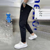 Men's Patchwork Ice Silk Slim Casual Pants 98031191Z