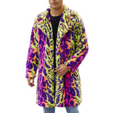 Men's Casual Lapel Mid-length Leopard Print Coat 59575118F