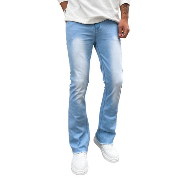 Men's Casual Slim Fit Washed Stretch Skinny Flared Jeans 82616328M