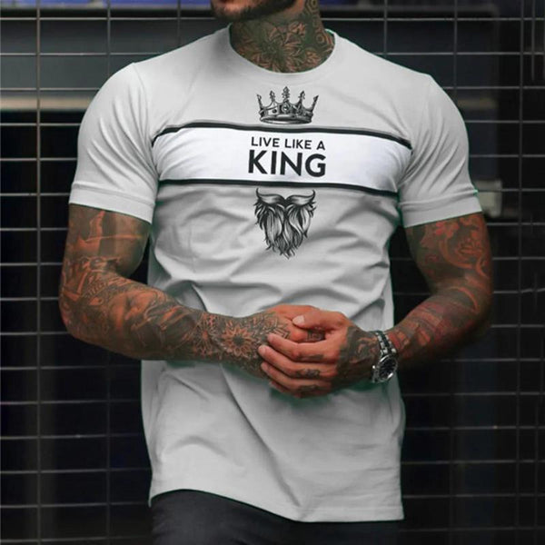 Men's Casual Live Like A King Short-sleeved T-shirt 52913288TO