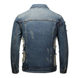 Men's Vintage Ripped Denim Jacket 47230882Y