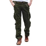 Men's Solid Cotton Multi-pocket Zipper Decor Straight Cargo Pants 54849574Z