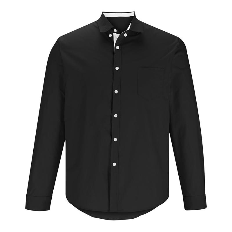 Men's Color Block Lapel Long Sleeve Casual Shirt 14508761Z