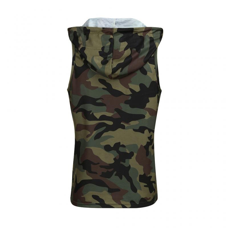 Men's Sports Sleeveless Camouflage Hooded Tank Top 42776630Y