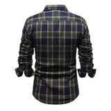 Men's Casual Brushed Plaid Long Sleeve Shirt 61107633Y