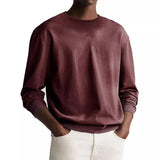 Men's Solid Color Round Neck Long Sleeve Sweatshirt 67619707Y