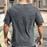 Men's Hole Round Neck Short Sleeve Casual Sports T-Shirt 30558071Z