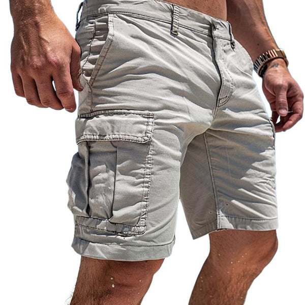 Men's Solid Multi-Pocket Cargo Shorts 62562659Y