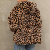 Men's Fashion Leopard Print Warm Fleece Zipper Padded Bomber Jacket 83611903M