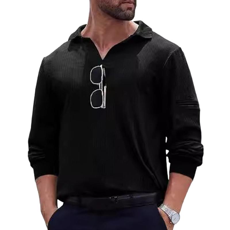 Men's  Long-sleeved Casual Knitted POLO Shirt 57878401X