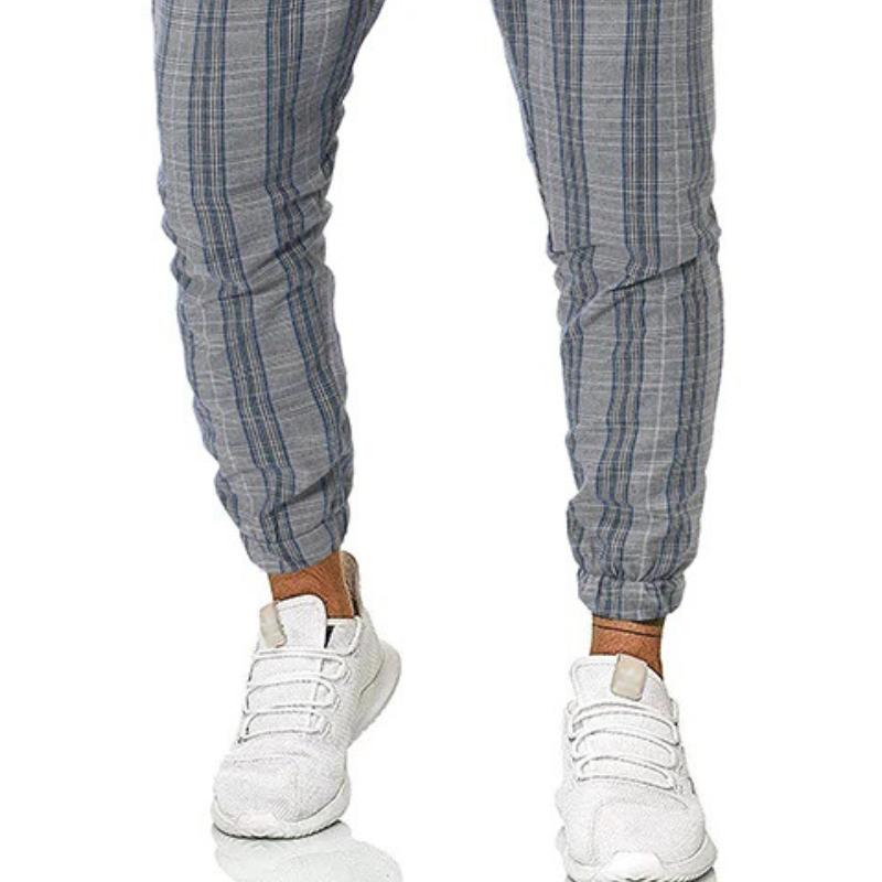 Men's Retro Casual Stripe Print Drawstring Sports Pants 85064422TO