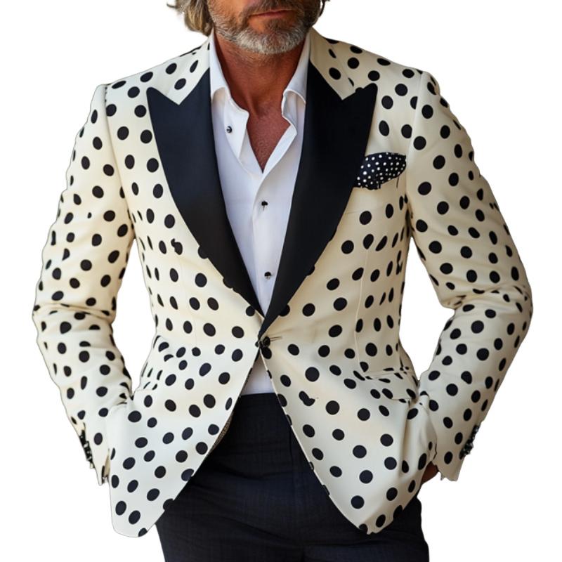 Men's Classic Polka Dot Print Blazer 18614110F