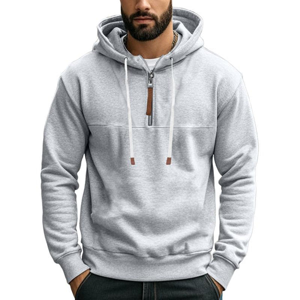 Men's Solid Color Zipper Hooded Sweatshirt 16899742Y