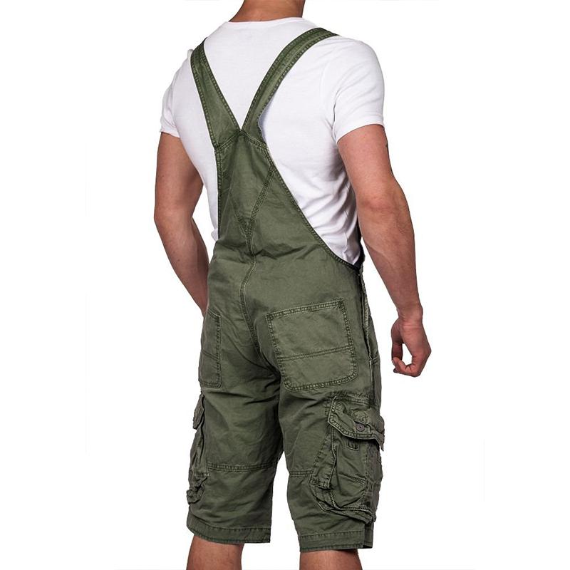 Herren Latzhose Cargo Shorts Freizeit Overalls 00360239Z