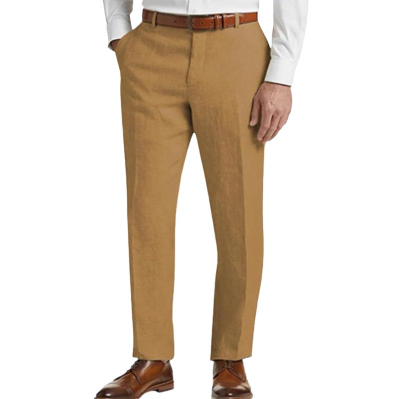 Men's Linen Classic Solid Pants 53683463X