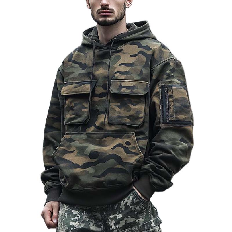 Men's Classic Casual Multi-Pocket Camouflage Hoodie 55099837K