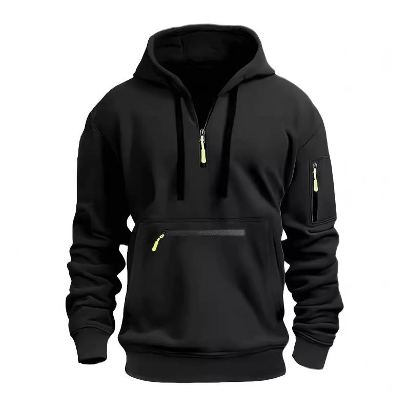 Men's Casual Multi-pocket Loose Sports Hoodie 51568546M