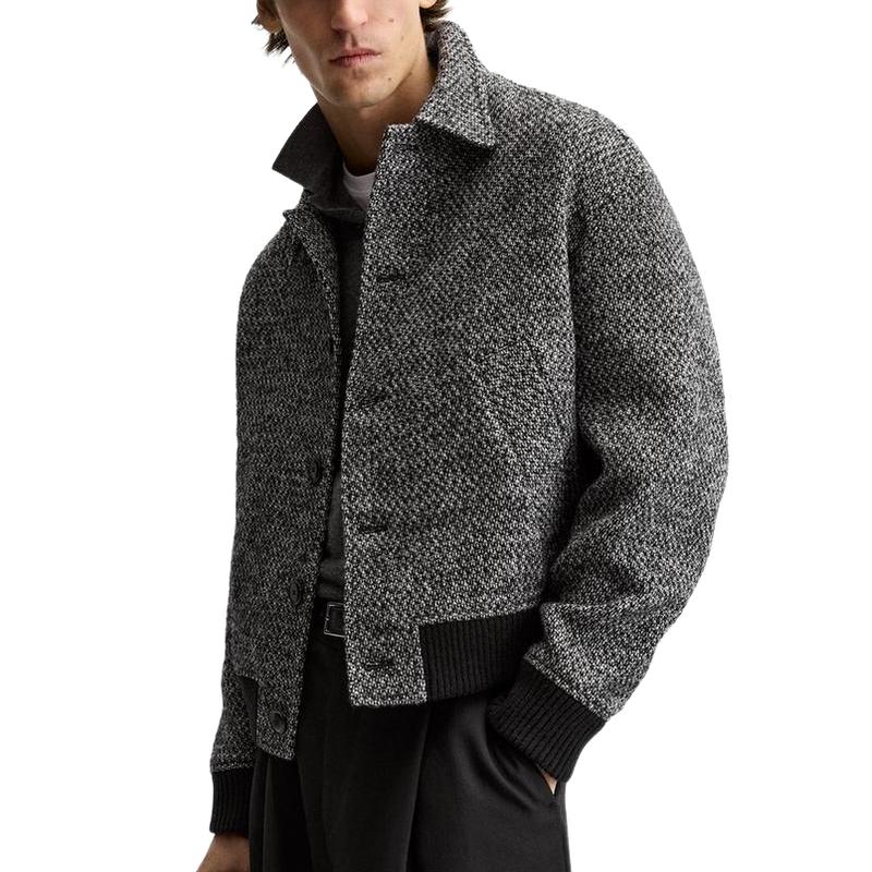 Men's Casual Fashion Crisp Wool Lapel Jacket 42701224F