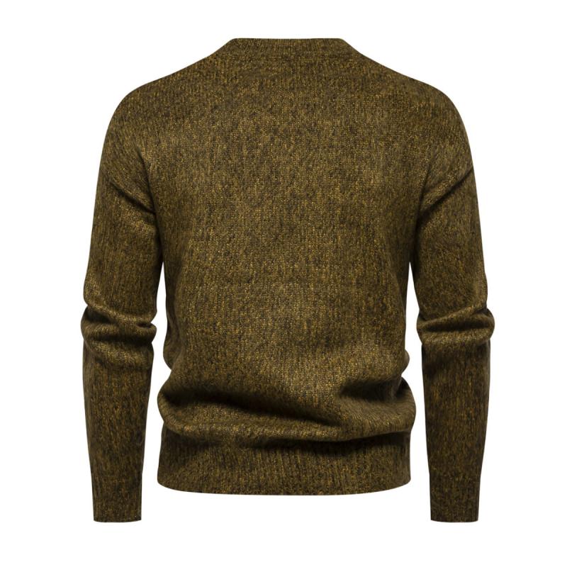 Men's Casual Round Neck Loose Knitted Pullover Sweater 71400779M