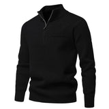 Men's Solid Color Stand Collar Zipper Knit Sweater 05520693Y