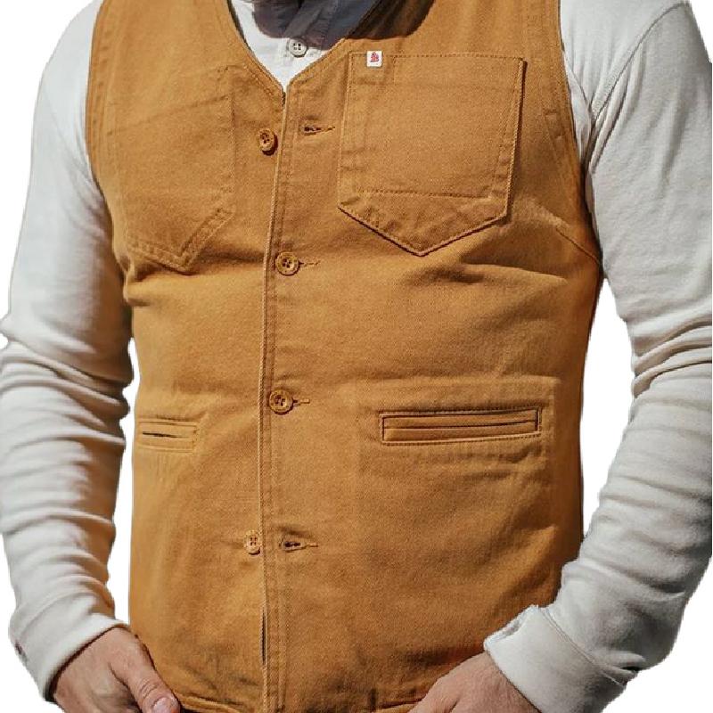 Men's Classic Slim V-Neck Canvas Vest 26736492F