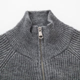 Men's Casual Solid Color Stand Collar Loose Knitted Cardigan 67721300M