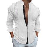 Men's Casual Printed Lapel Long Sleeve Shirt 74716341Y