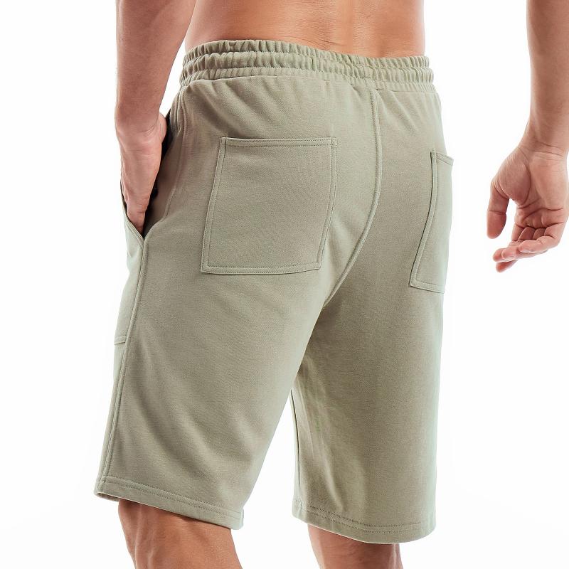Men's Solid Color Elastic Waist Straight Sports Shorts 42867339Z