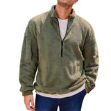 Men's Casual Polar Fleece Half Zip Collar Long Sleeve Sweatshirt 43413335Y