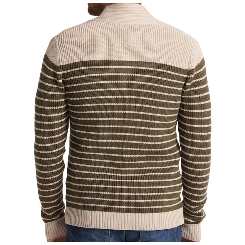 Men's Casual V-neck Striped Long Sleeve Cardigan 71657895F