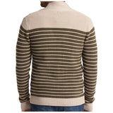 Men's Casual V-neck Striped Long Sleeve Sweater 71657895F