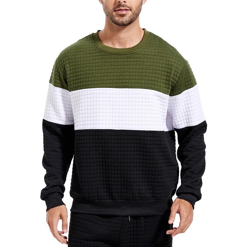 Men's Color Block Round Neck Long Sleeve Casual Sweatshirt 53499671Z