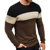 Men's Retro Casual Colorblock Crewneck Sweater 50784291TO