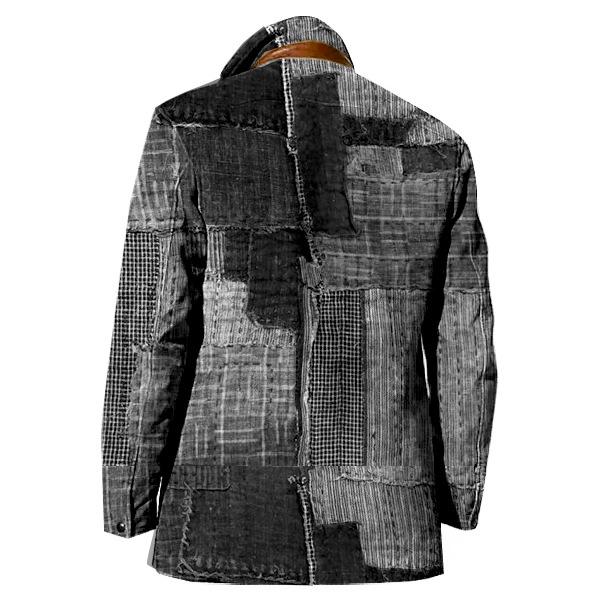 Men's Vintage Patchwork Double Lapel Jacket 00973645F