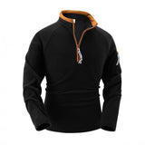 Men's Casual Solid Color Polar Fleece Zipper Stand Collar Long Sleeve Sweatshirt 81227859Y