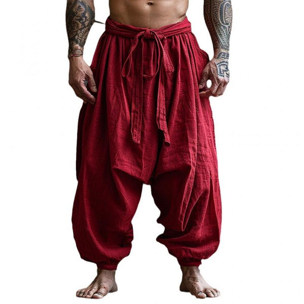 Men's Casual Comfortable Breathable Loose Bloomers Wide Leg Pants 14008938M