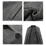 Men's Mid-length Lapel Plaid Woolen Coat 60778233F