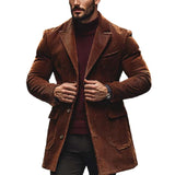 Men's Classic Casual Thigh-Length Corduroy Coat 15469205K