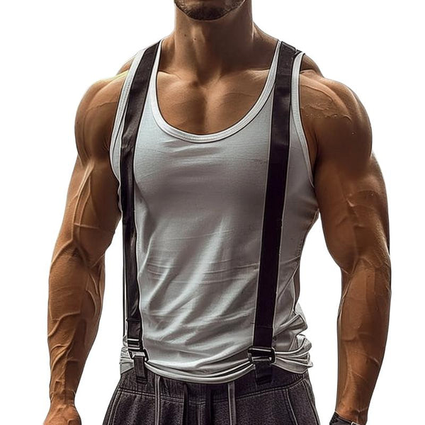 Men's Casual Solid Color Round Neck Tank Top 62239371TO