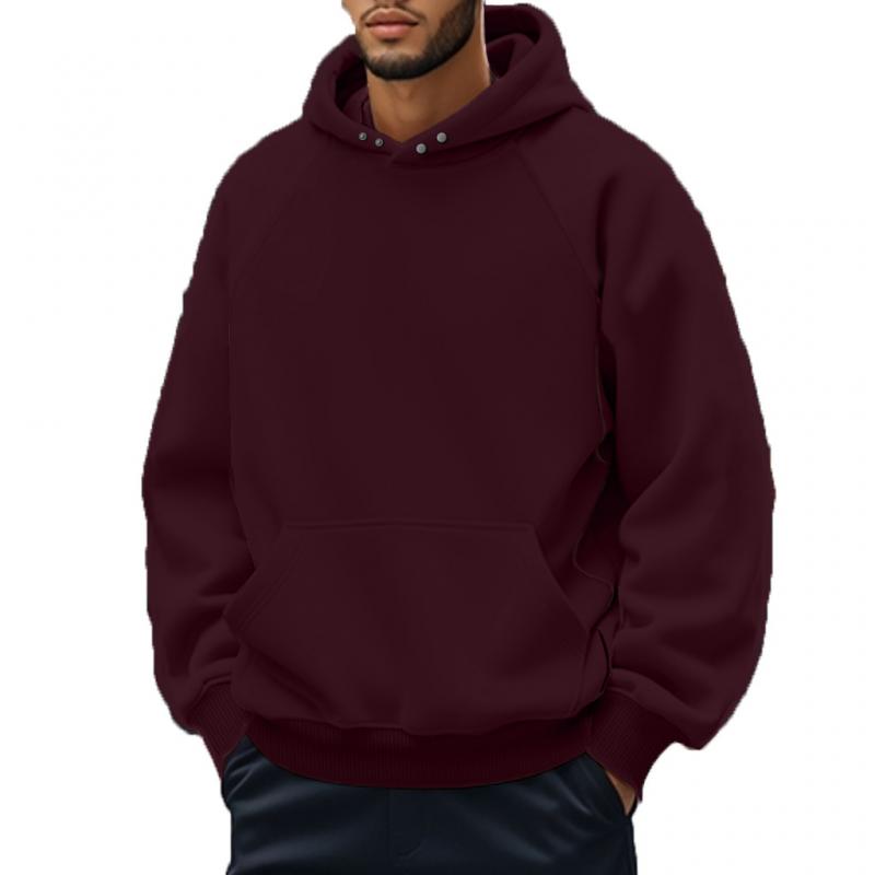 Men's Casual Kangaroo Pocket Fleece Loose Hoodie 57825880M