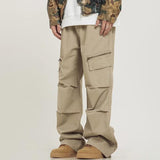 Men's Vintage Loose Straight Multi-pocket Cargo Pants 69658689Z