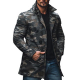 Men's Camouflage Print Brushed Mid-length Coat 72016914X