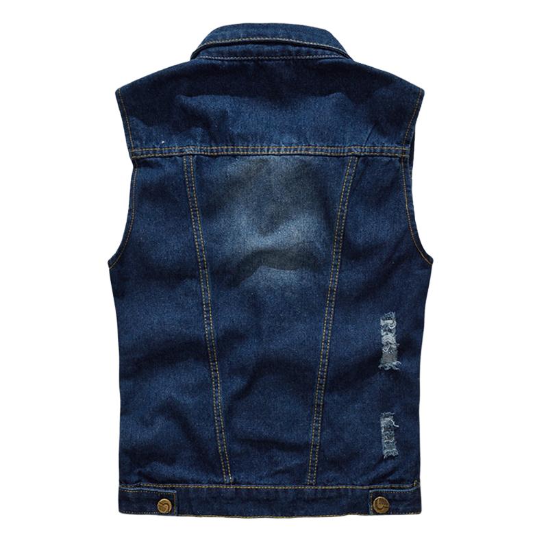 Men's Slim Fit Denim Ripped Vest 99343960U