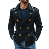 Men's Vintage Wool Double-Breasted Short Coat 08387497Y