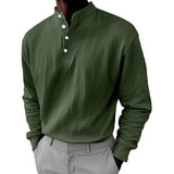 Men's Casual Button-down Collar Loose Pullover Sweatshirt 24654271M