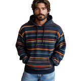 Men's Multicolor Line Knit Hoodie 06819063U