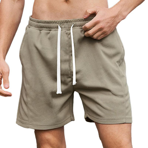 Men's Solid Loose Elastic Waist Sports Fitness Shorts 08727419Z