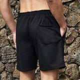 Men's Solid Loose Elastic Waist Sports Fitness Shorts 08727419Z